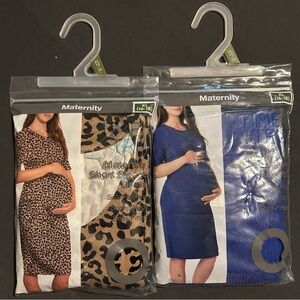 Maternity Dress Set - Leopard and Blue XL 16-18